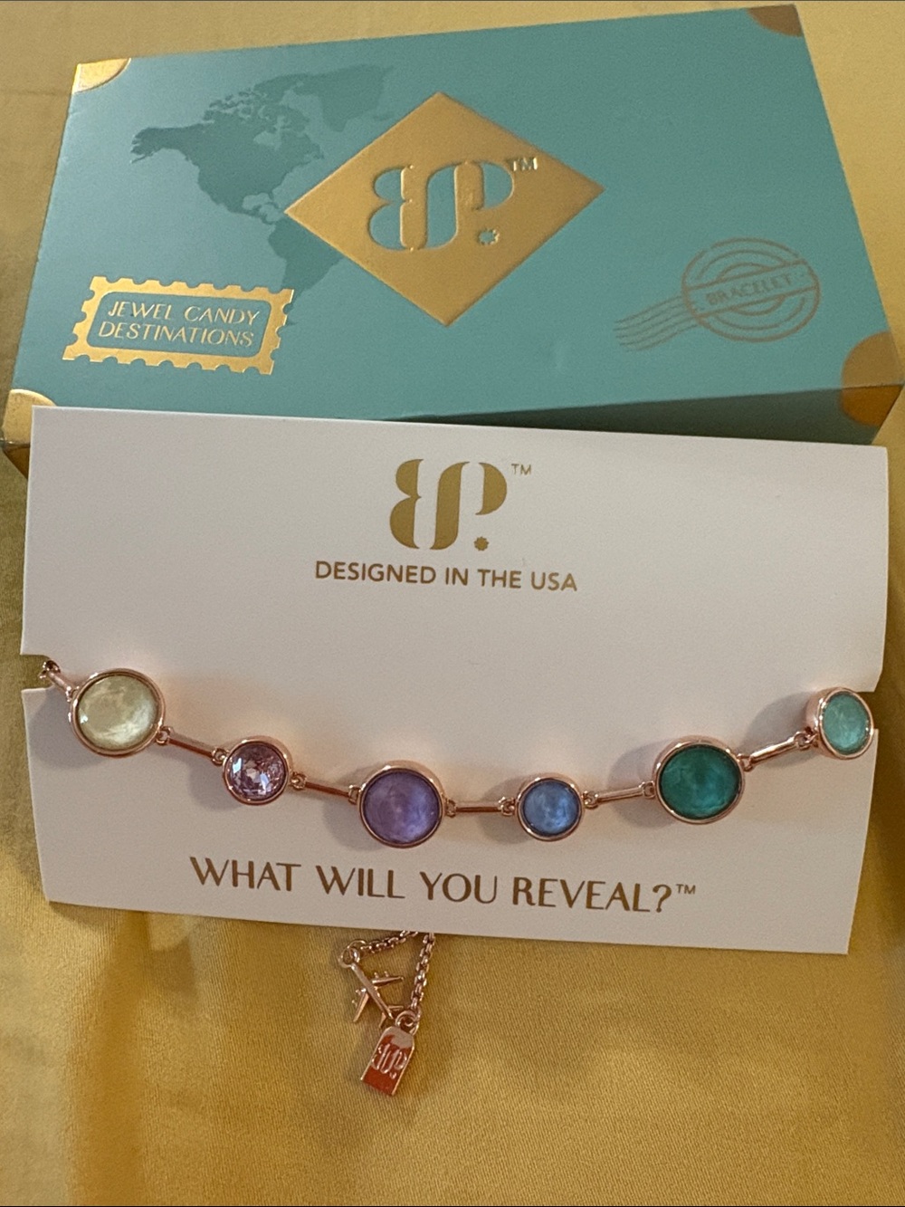 Jewel Candy Multicolor Reveal Bracelet in Rose Gold